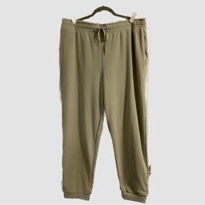 CuddlDuds Light Olive Green Jogger Sweatpants Side‎ Pockets Drawstring Size 3XL